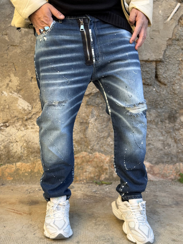 Jeans Brandon blu zip