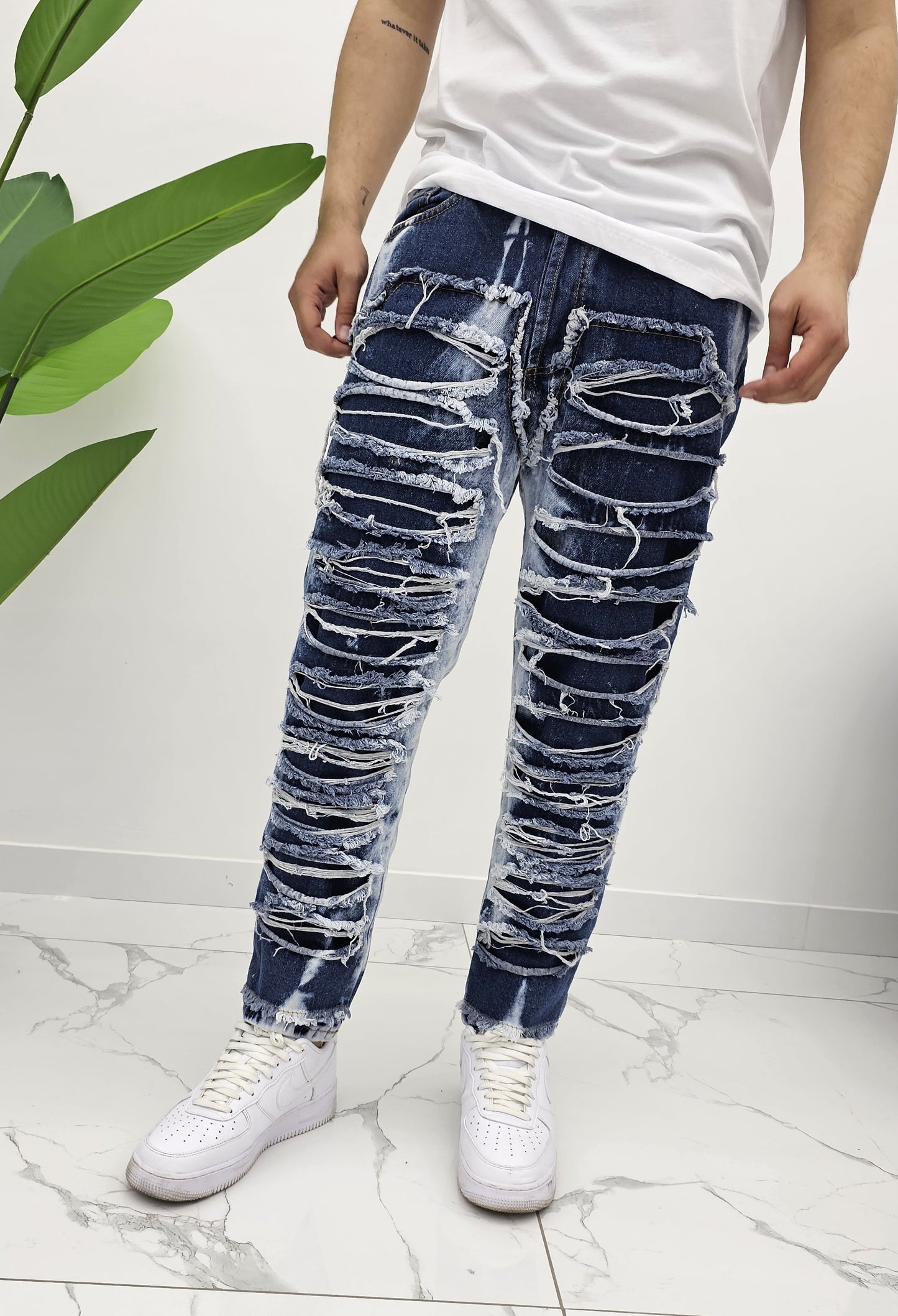 Jeans ripped dark blue