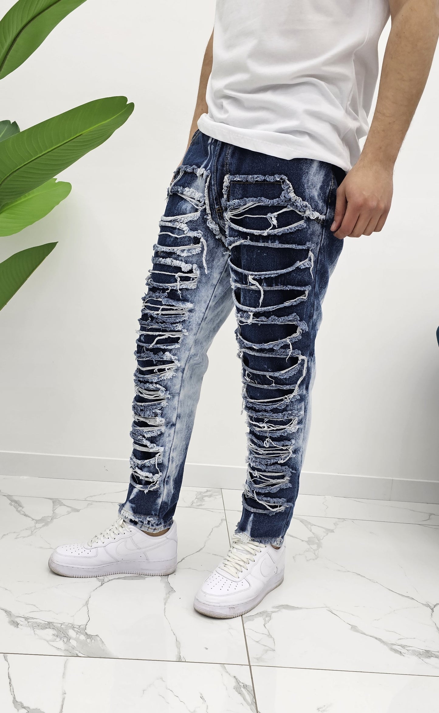 Jeans ripped dark blue