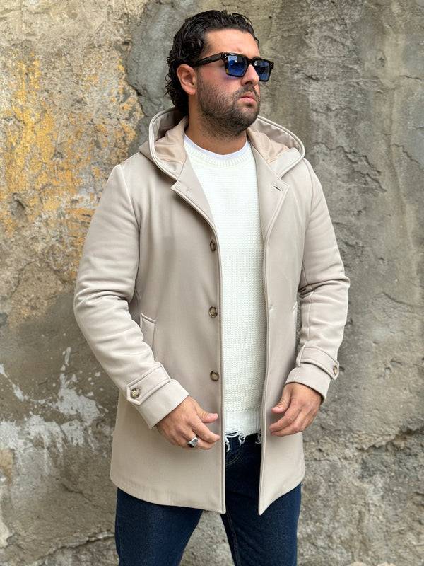 Trench tessuto tecnico beige